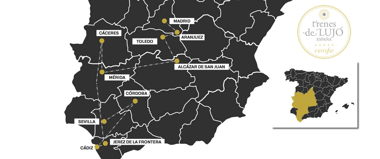 Al Andalus Luxury Train map of route