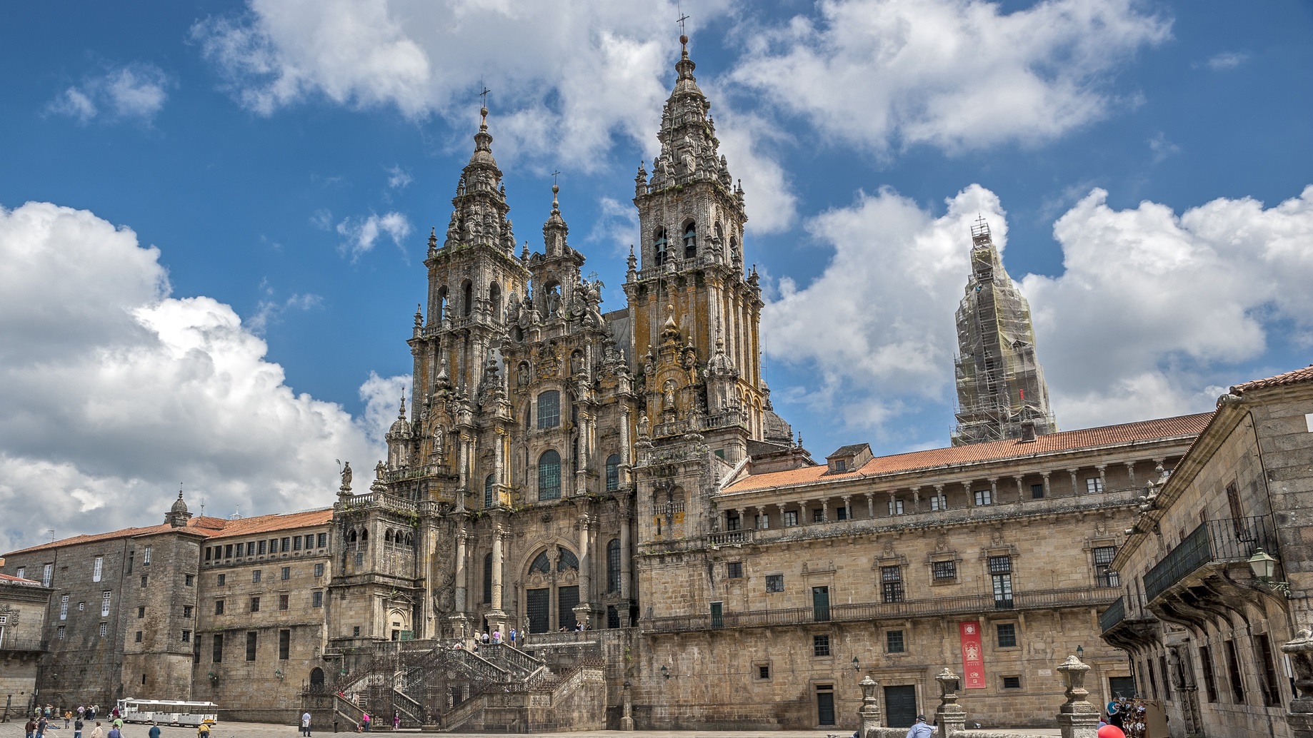 Santiago de Compostela Cathedral, final destination on Costa Verde luxury train route through Spain